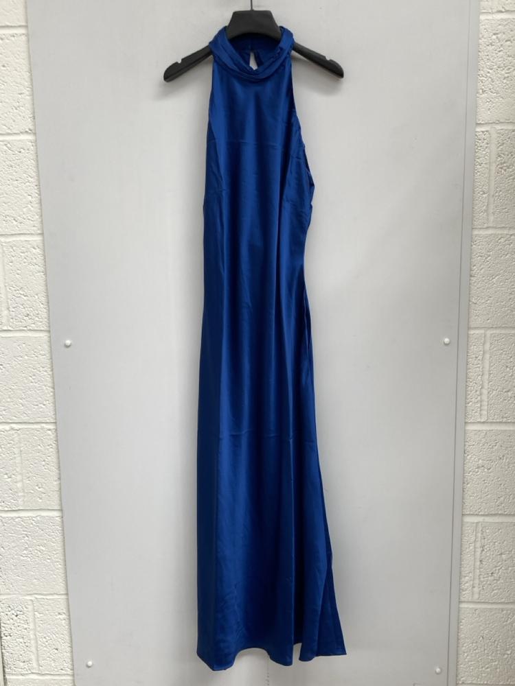 OMNES SEYCHELLES DRAPE BACK DETAIL DRESS IN NAVY U