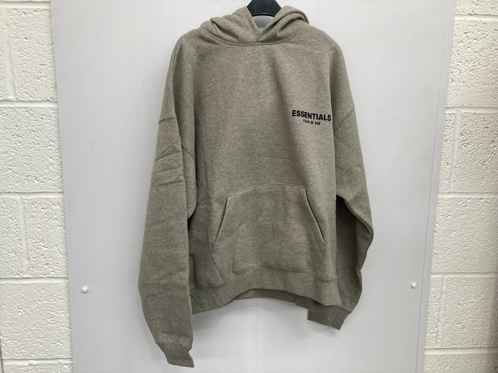FEAR OF GOD ESSENTIALS HOODIE IN DARK OATMEAL UK S