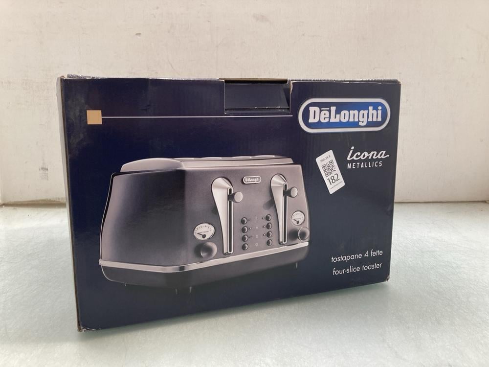 DELONGHI ICONA METALLICS 4 SLICE TOASTER IN GREY: 