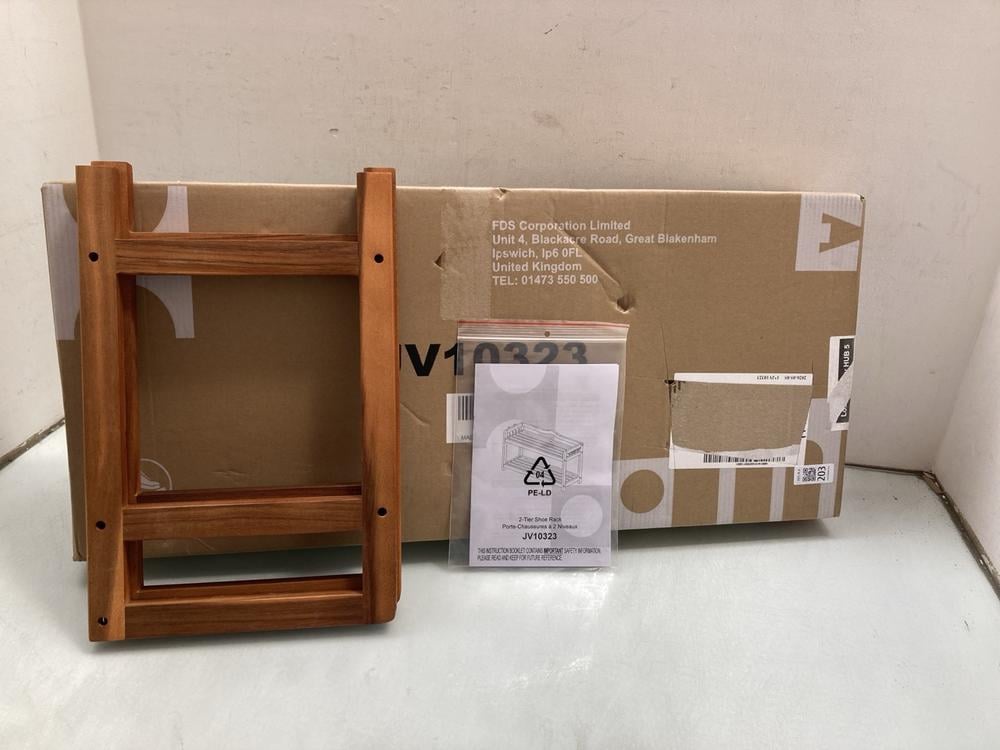 COSTWAY 2 SHELF ACACIA WOOD SHOE RACK: LOCATION - 
