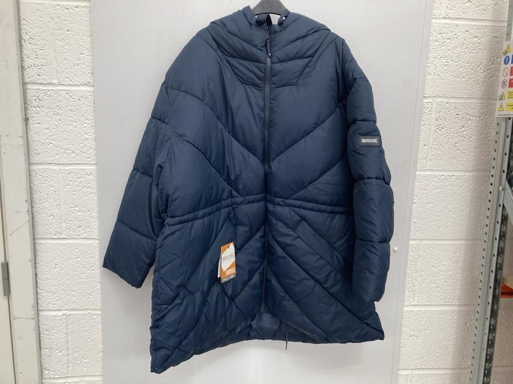 REGRETTA OUTDOOR NAVY LONG PUFFER COAT UK SIZE 24: