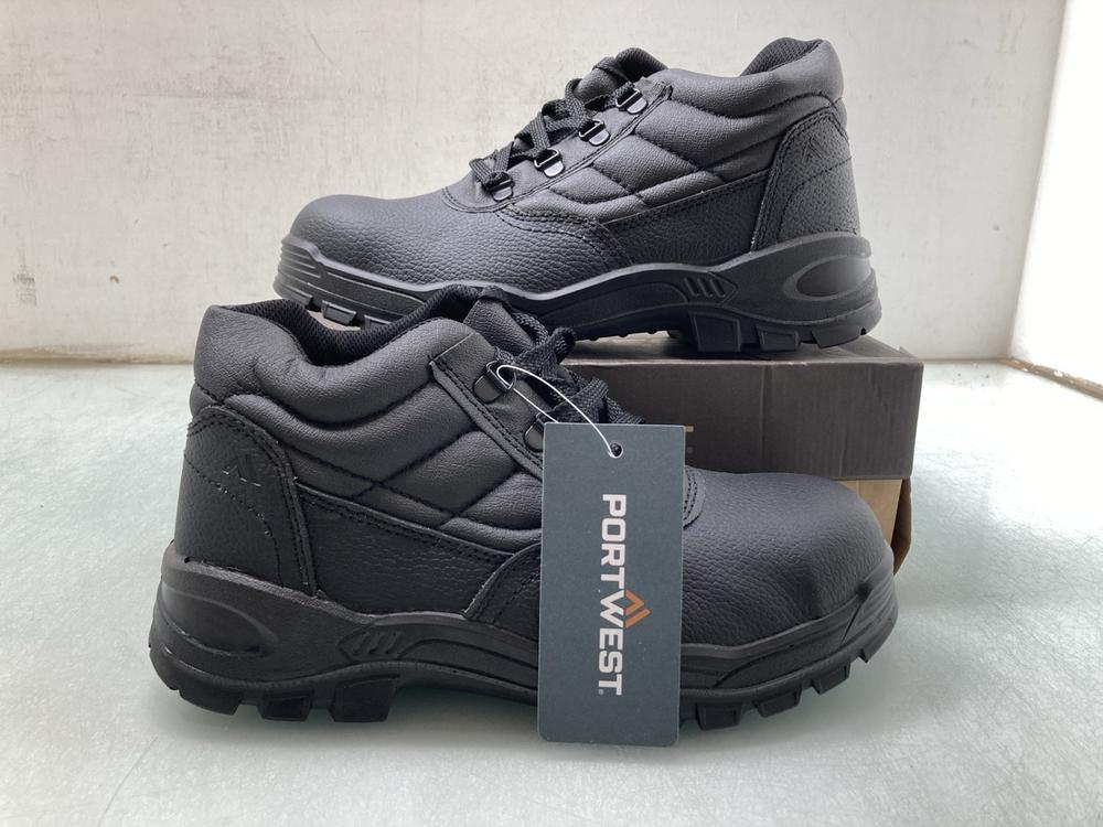 PORTWEST STEEL SPLIT LEATHER MID BOOTS IN BLACK UK