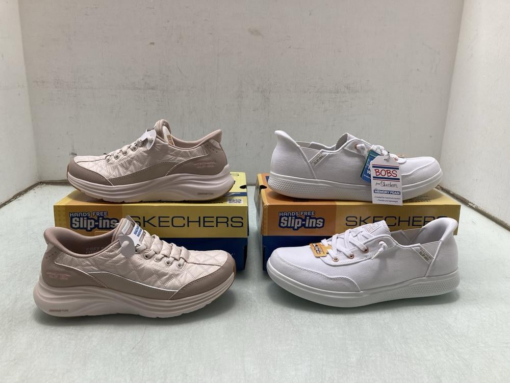 SKETCHERS SLIP IN CONTOUR FOAM TRAINERS IN WHITE U