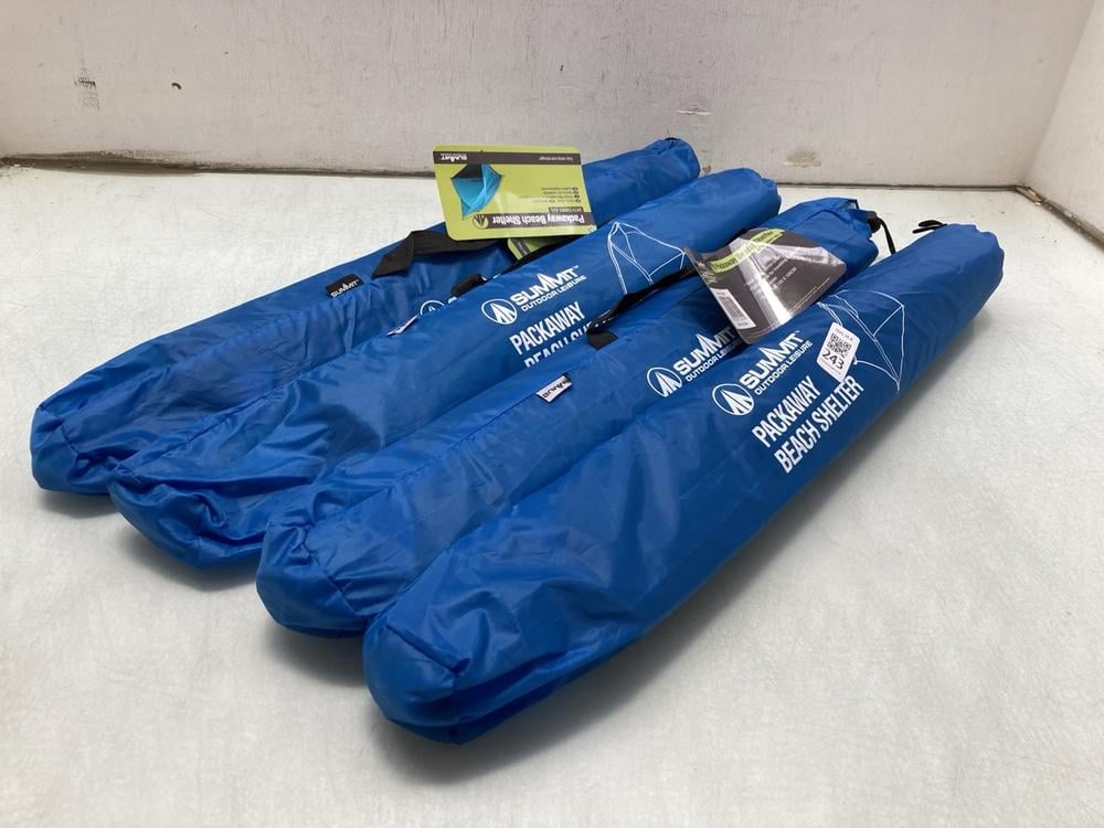 5 X SUMMIT PACKAWAY BEACH SHELTERS IN BLUE: LOCATI