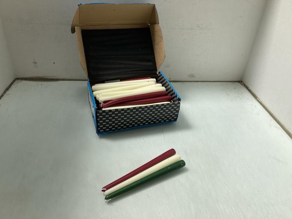QTY OF DINNER STYLE TAPER CANDLES IN VARIOUS COLOU