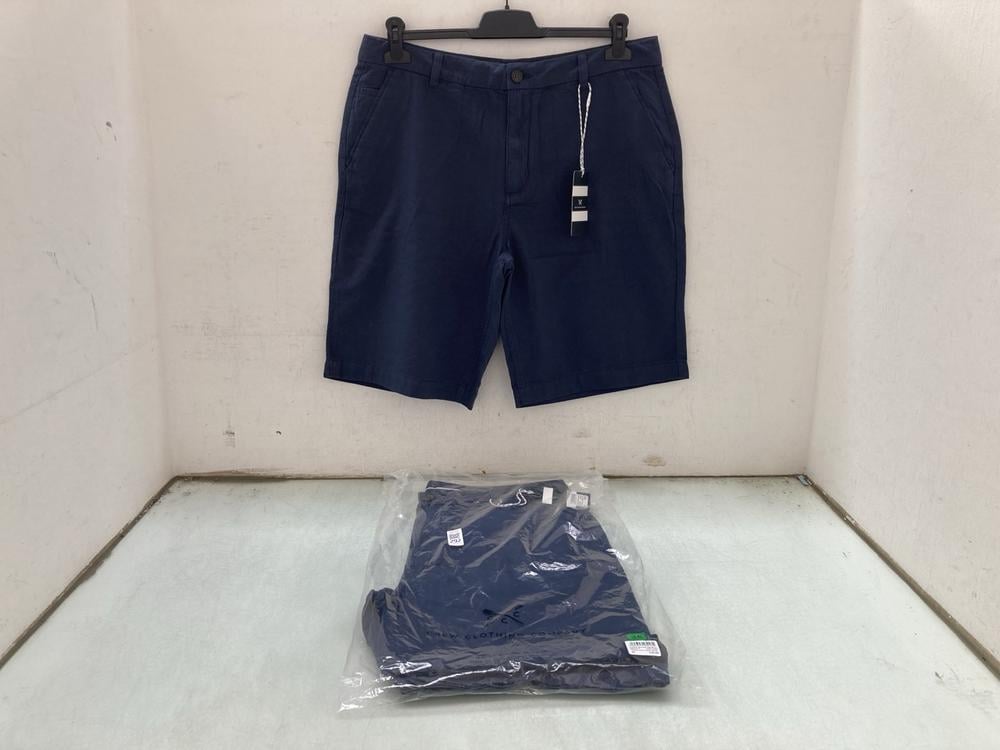 2 X MENS CREW CLOTHING COMPANY LINEN BLEND SHORTS 