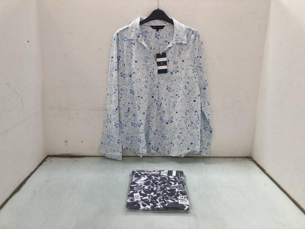 CREW CLOTHING COMPANY CREW LYDIA TOP IN NAVY/WHITE