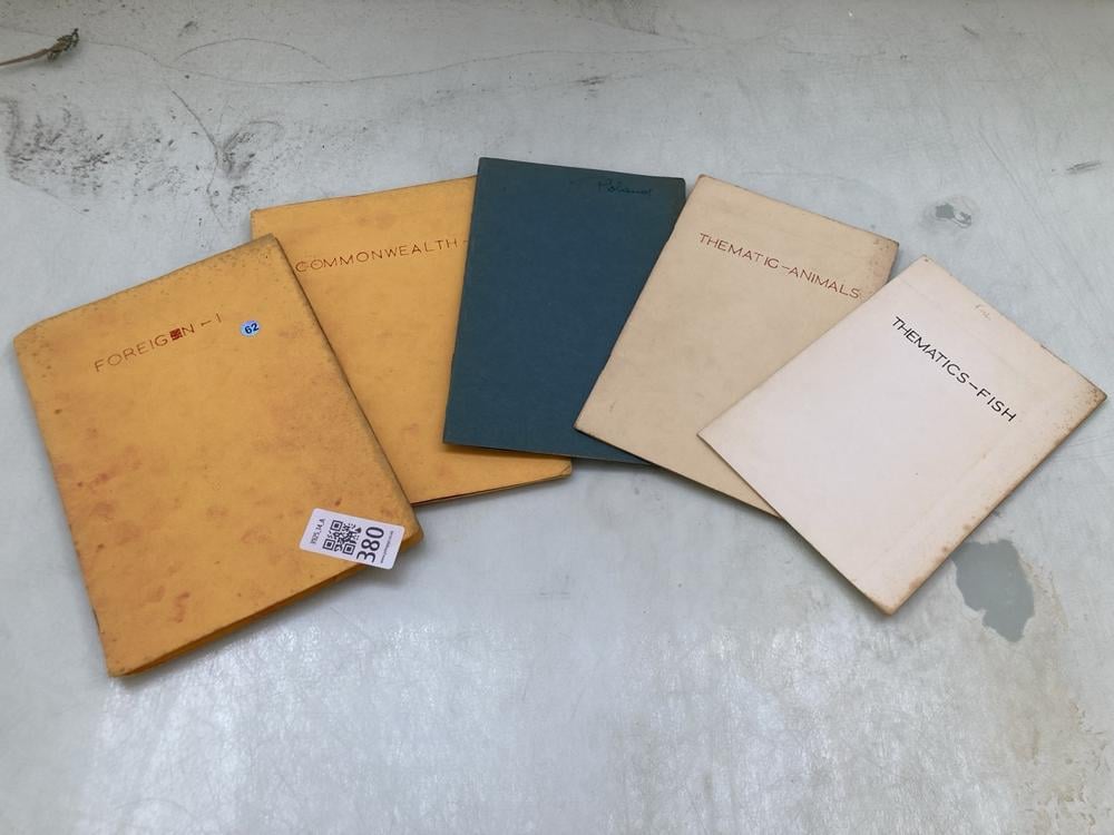 FIVE VINTAGE STAMP CLUB COLLECTORS ALBUMS: LOCATIO