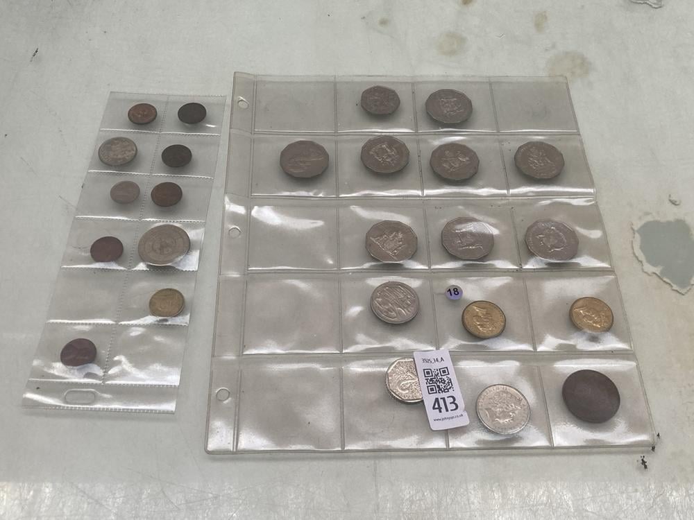 A SHEET OF COLLECTIBLE QEII COMMONWEALTH COINS: LO