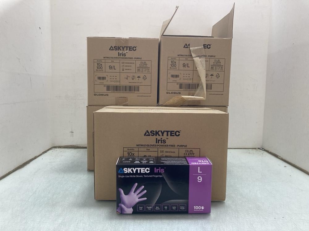 5 X BOXES OF SKYTEC IRIS NITRILE POWDER FREE GLOVE