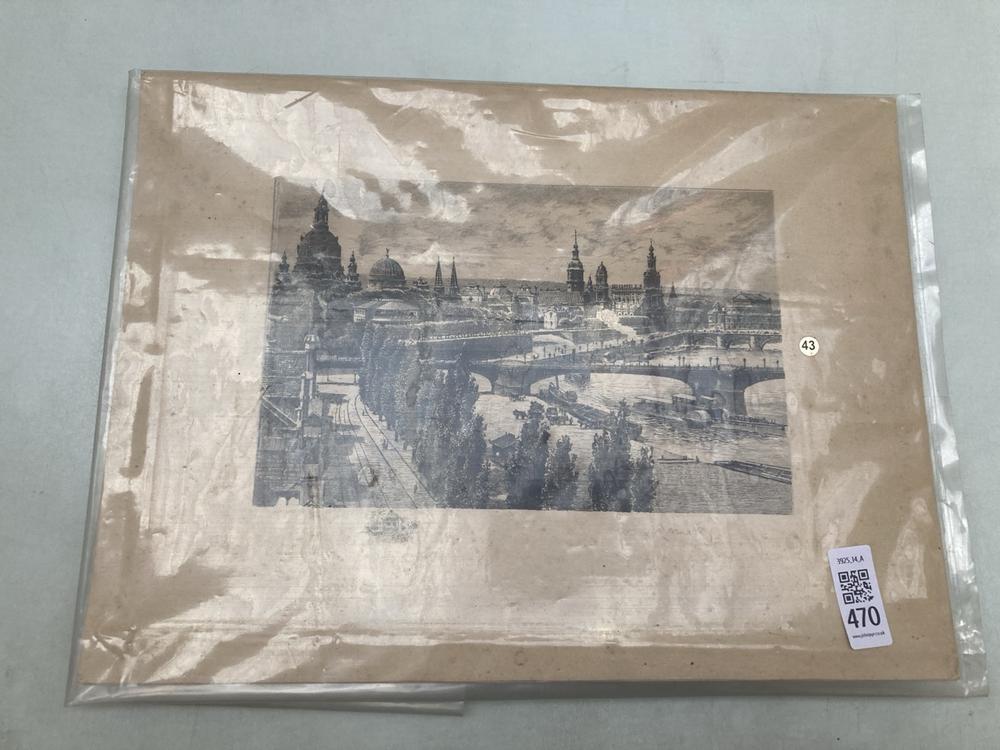 A SIGNED LATE 19TH CENTURY ETCHING OF DRESDEN: LOC
