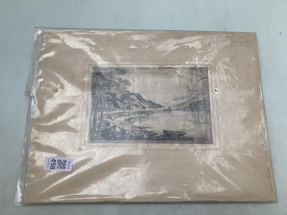 A SIGNED LATE 19TH CENTURY ETCHING OF LOCH ECK: LO