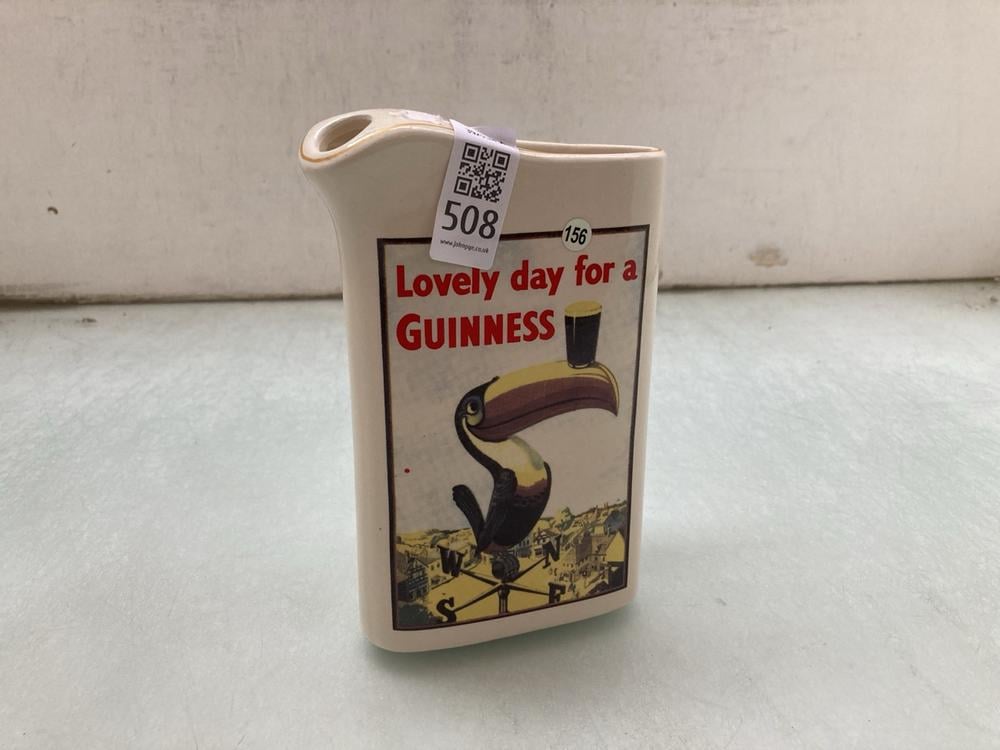 A GENUINE VINTAGE GUINNESS WATER JUG WITH ALL MARK