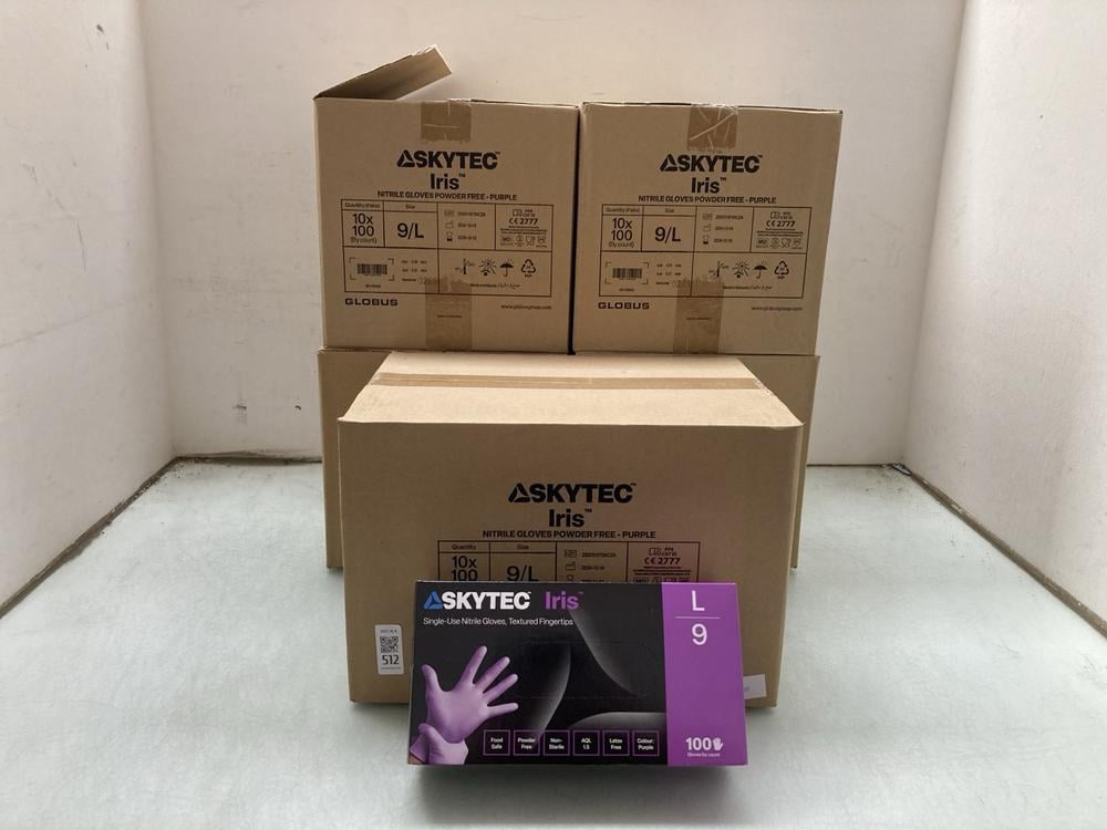 5 X BOXES OF SKYTEC IRIS NITRILE POWDER FREE GLOVE