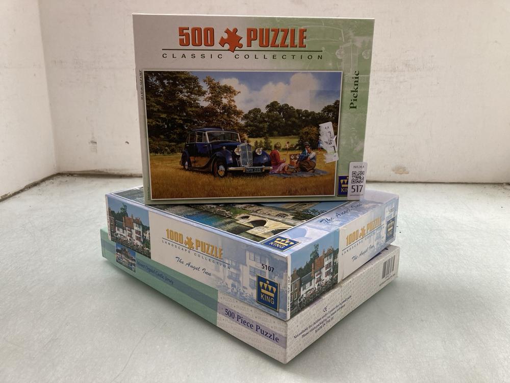 3 X ASSORTED JIGSAWS TO INCLUDE 500 PIECE PICNIC J