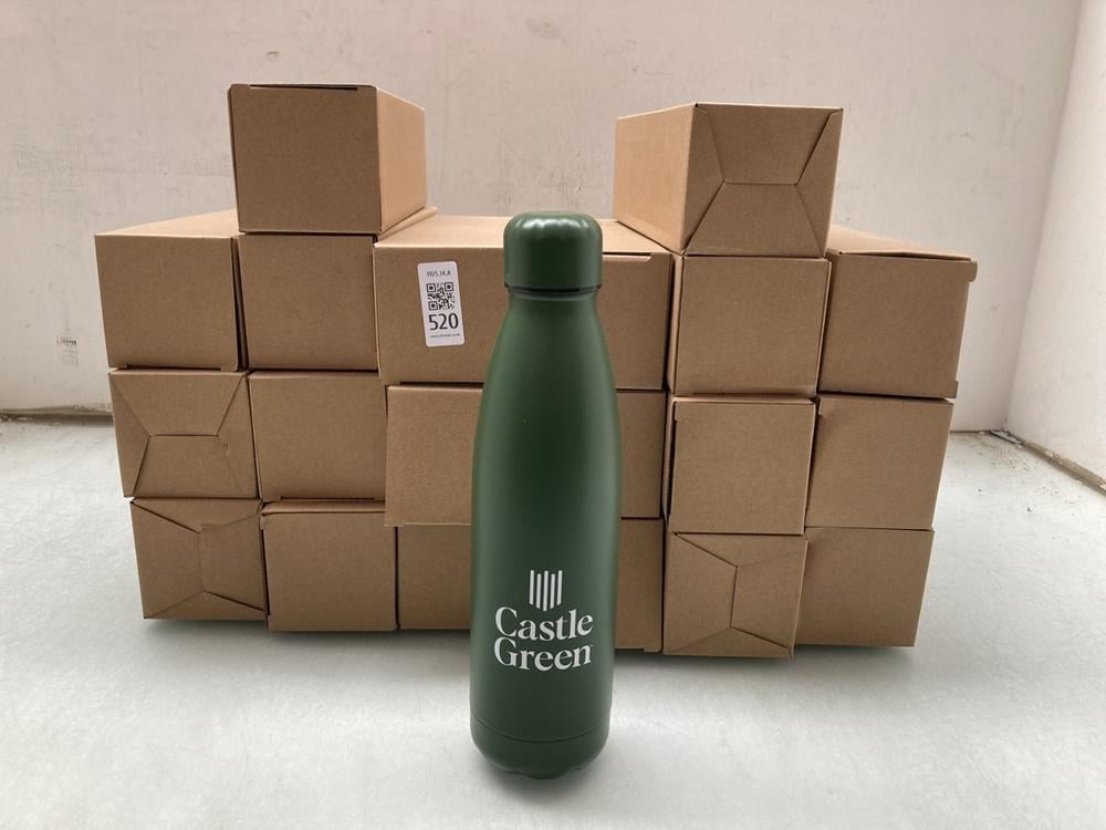 QTY OF CASTLE GREEN STAINLESS STEEL WATER BOTTLES 