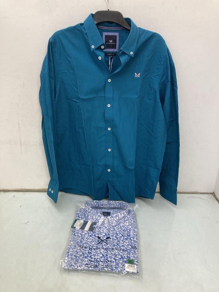 CREW CLOTHING COMPANY SHORT SLEEVE POPLIN SHIRT IN