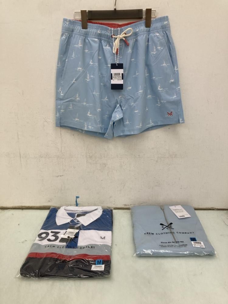 3 X ASSORTED CREW CLOTHING COMPANY SIZE MEDIUM CLO