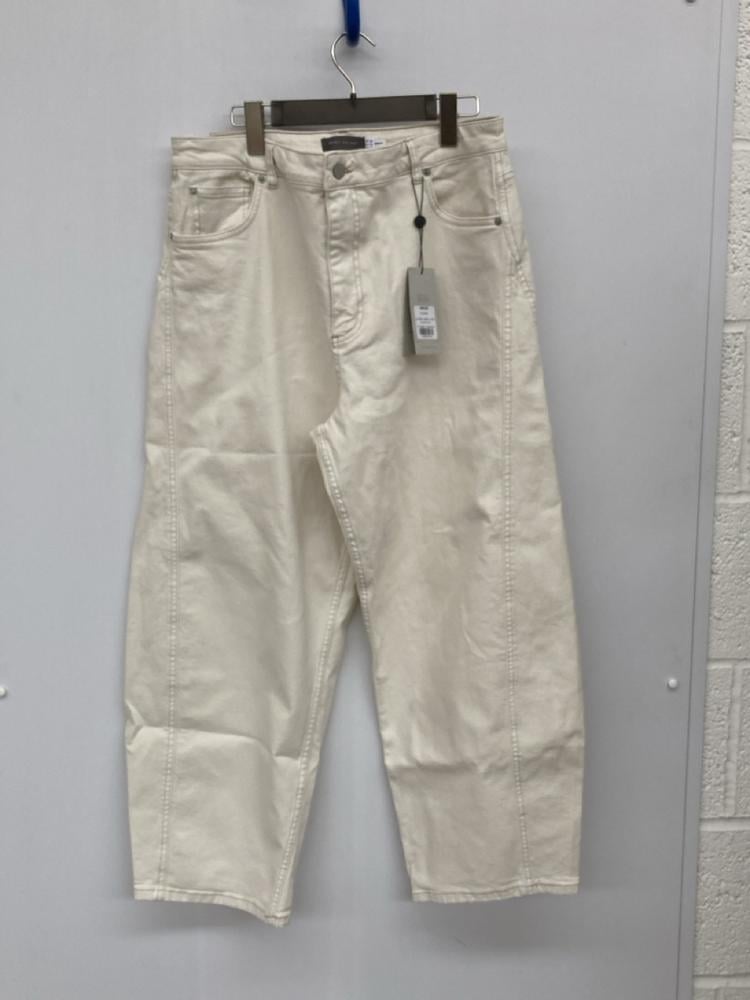 MINT VELVET CREAM BARREL JEANS UK SIZE 16R - ORIGI
