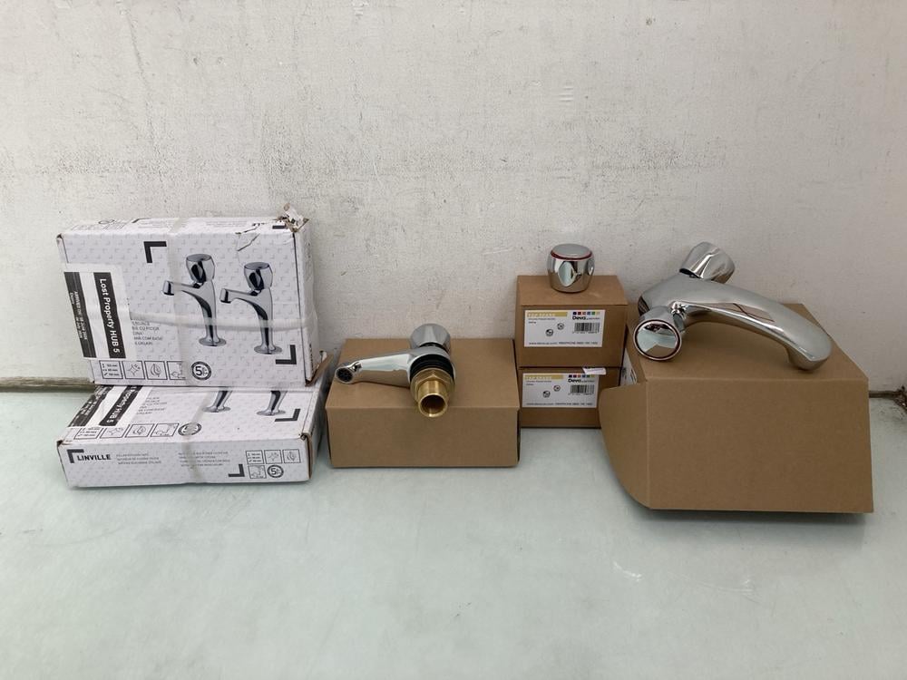5 X ASSORTED BATHROOM TAPS TO INCLUDE DEVA CHROME 