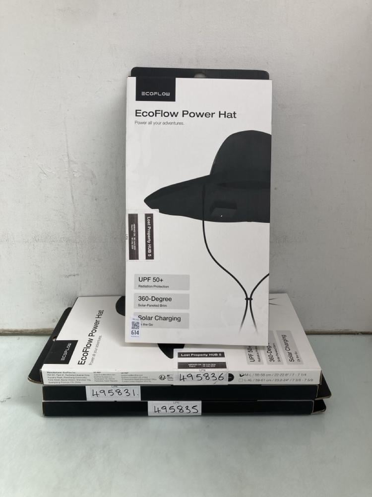 4 X ECOFLOW POWER HATS IN BLACK - COMBINED ORIGINA