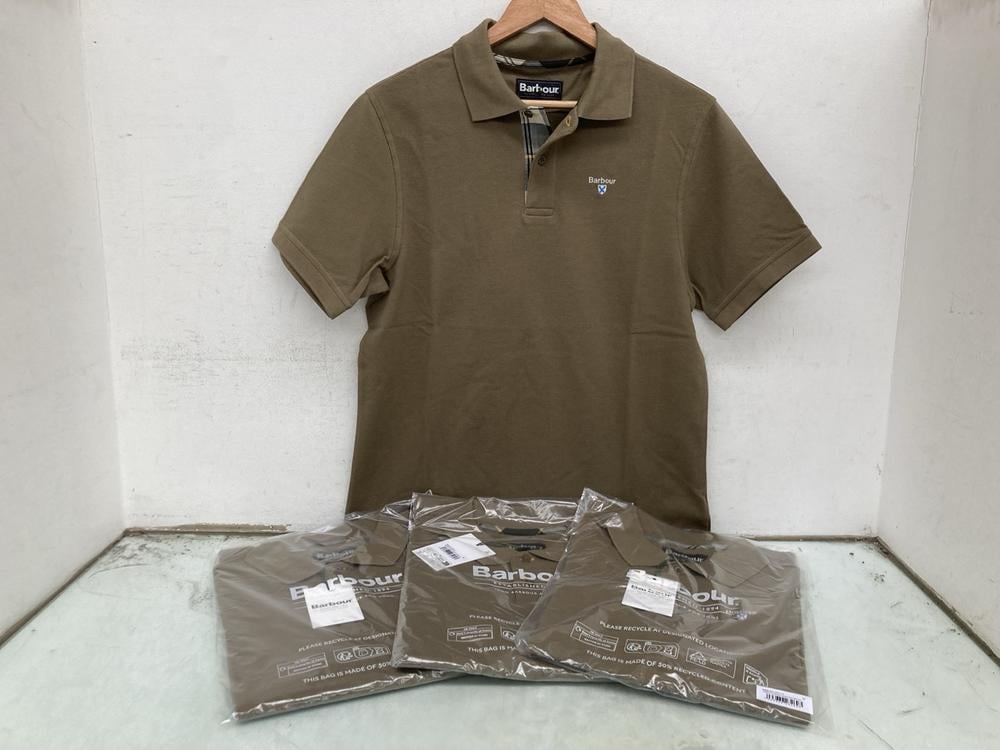 4 X BARBOUR MEDIUM TARTAN PIQUE TAILORED POLO SHIR