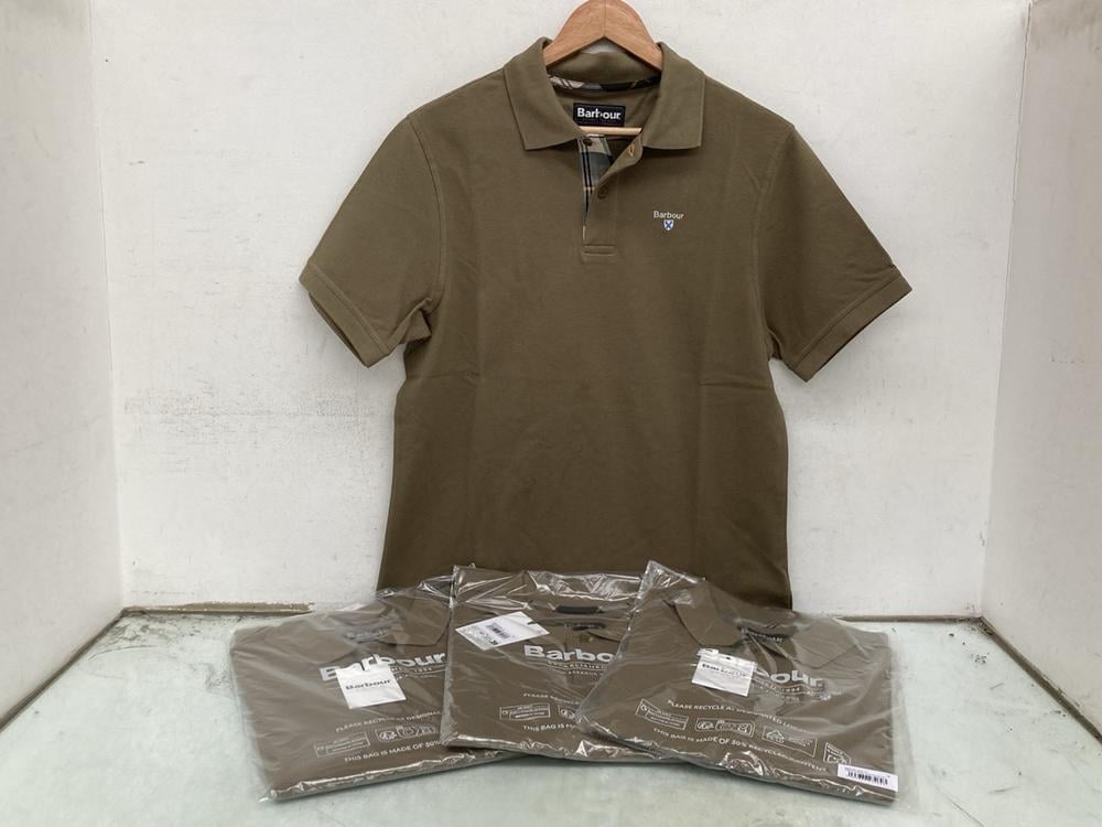 4 X BARBOUR LARGE TARTAN PIQUE TAILORED POLO SHIRT