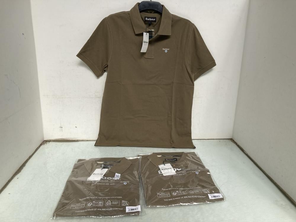 3 X BARBOUR LARGE TARTAN PIQUE TAILORED POLO SHIRT