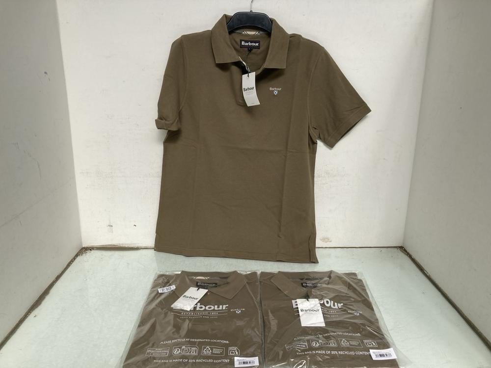 3 X BARBOUR LARGE TARTAN PIQUE TAILORED POLO SHIRT