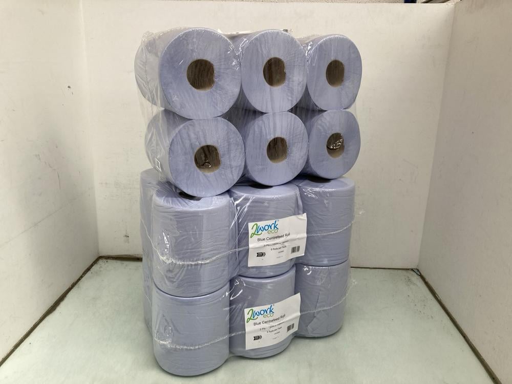 3 X PACKS OF 6 BLUE JUMBO ROLLS: LOCATION - A25