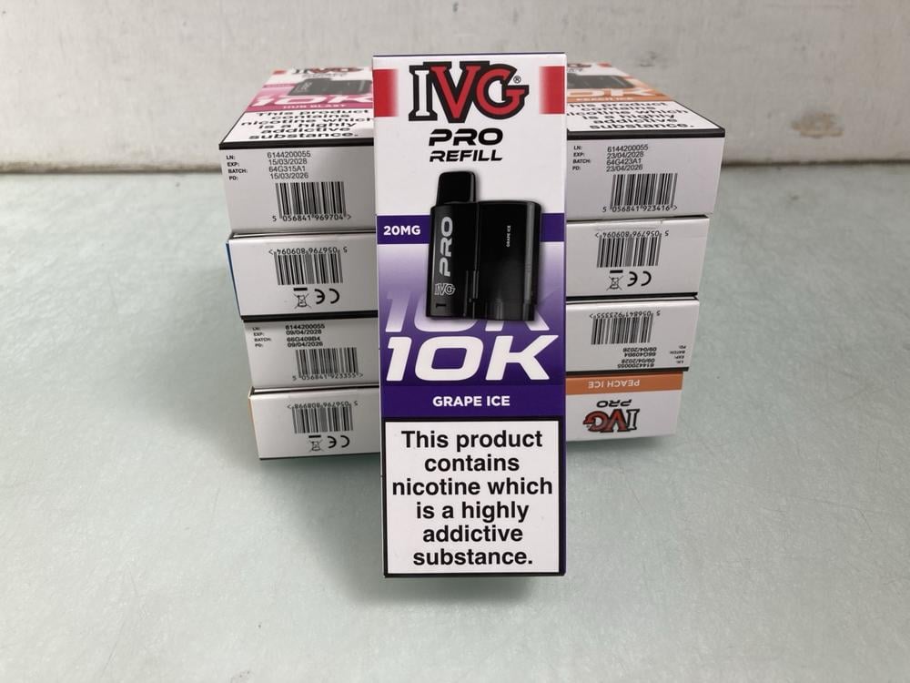 QTY OF IVG PRO REFILLS IN VARIOUS FLAVOURS TO INCL