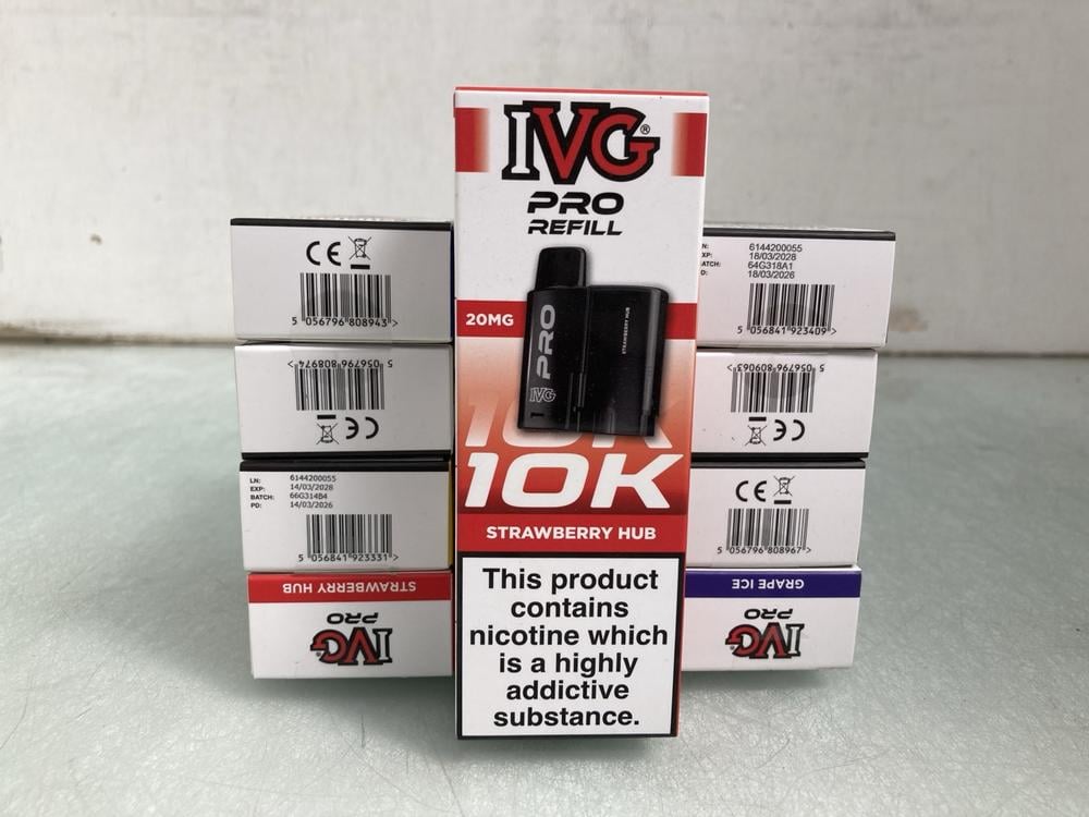 QTY OF IVG PRO REFILLS IN VARIOUS FLAVOURS TO INCL