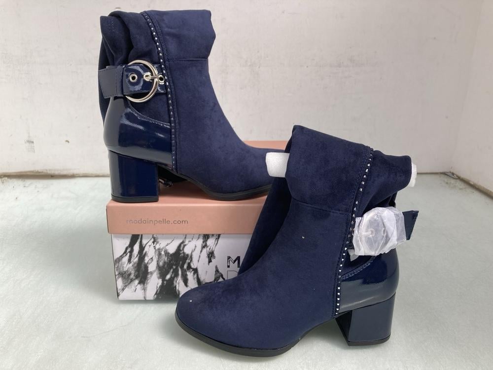 WOMENS MODA IN PELLE SAMEENA NAVY BOOTS UK SIZE 4: