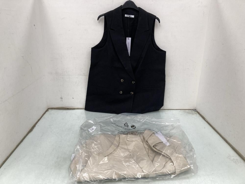 NUMBER ELEVEN BLACK LONG LINEN WAISTCOAT TO INCLUD