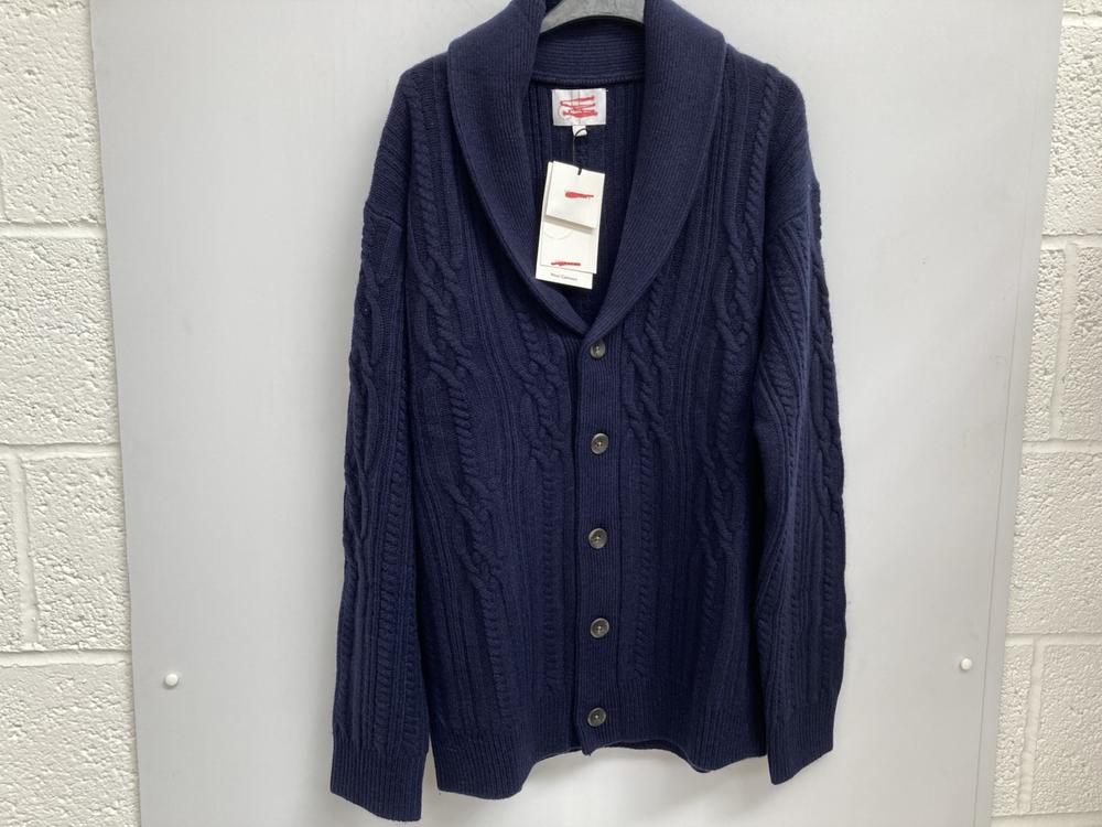 JOHN LEWIS & PARTNERS WOOL CASHMERE NAVY CARDIGAN 