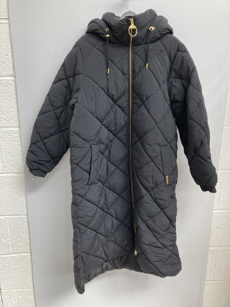 BARBOUR KIRKTON PUFFER JACKET IN BLACK UK SIZE 10: