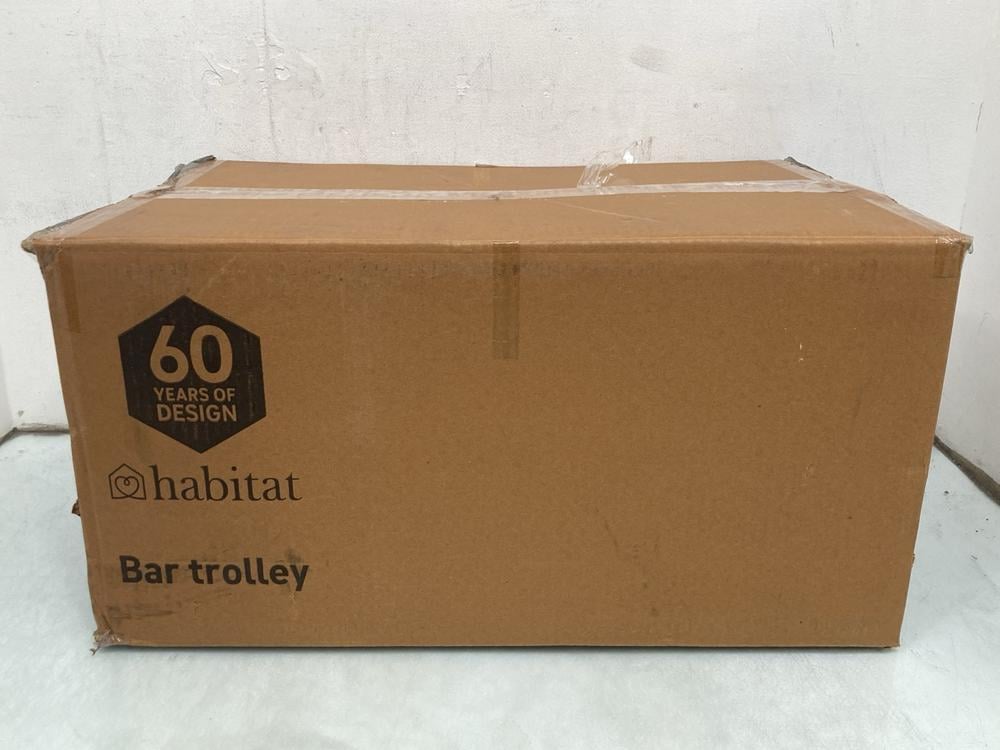 HABITAT GOLD COLOURED BAR TROLLEY: LOCATION - A39