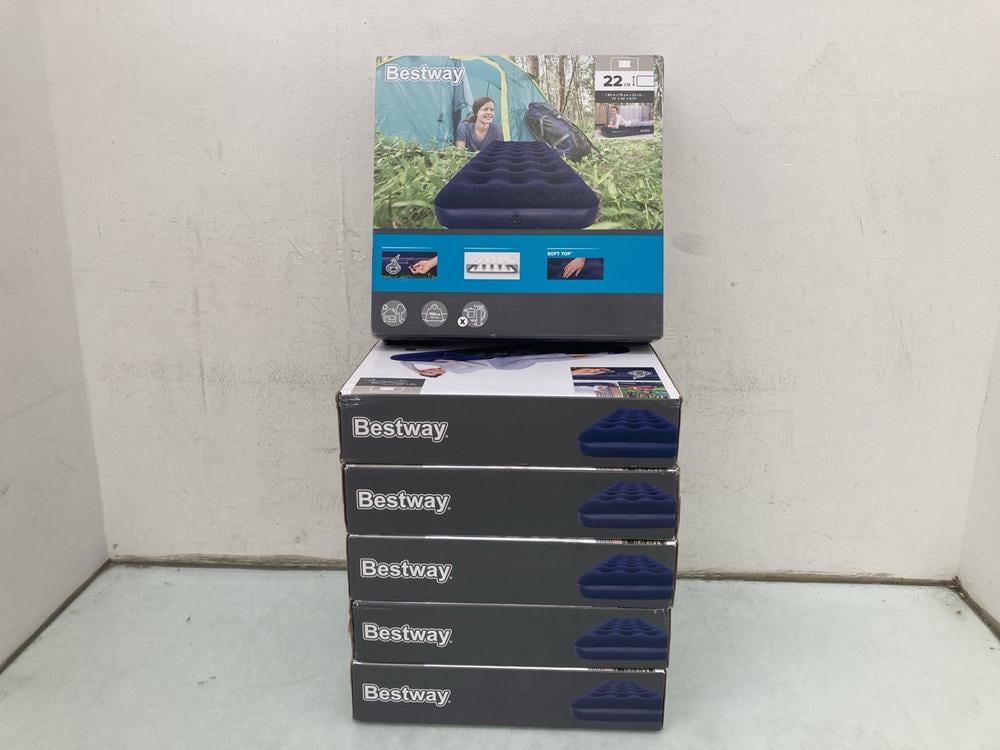 6 X BESTWAY 22CM SINGLE AIR BEDS: LOCATION - A42