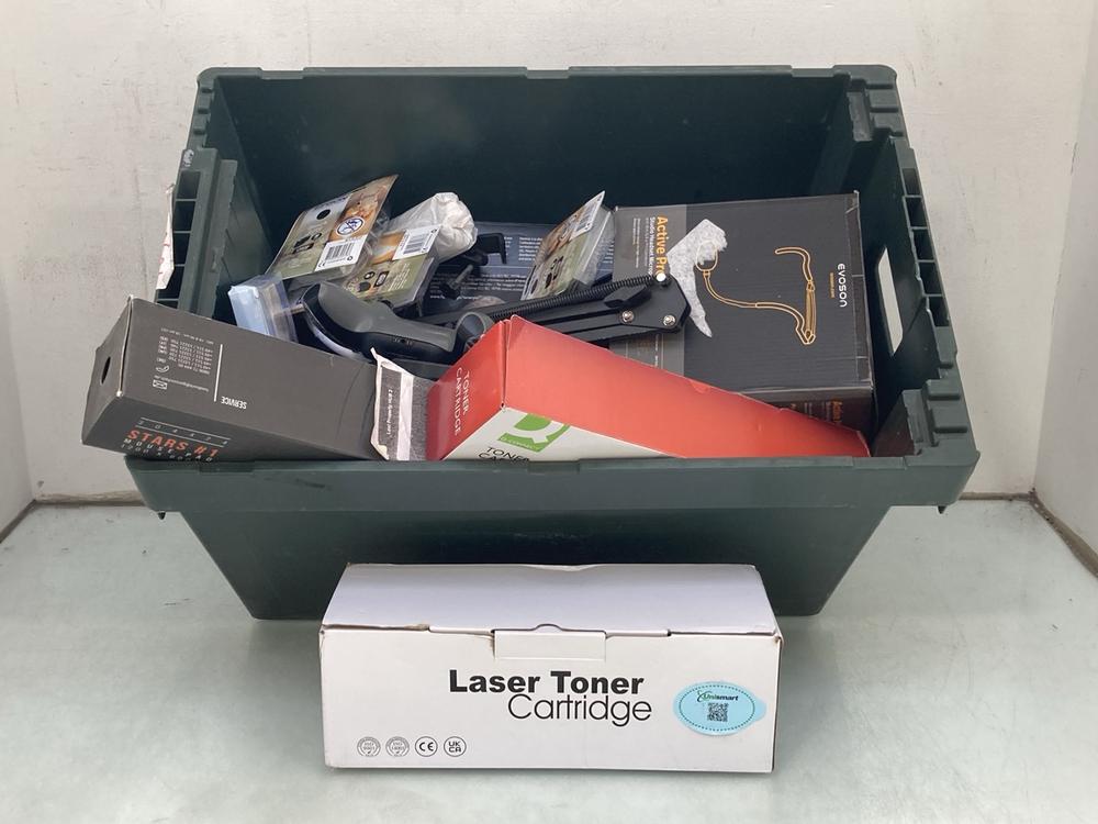 QTY OF ASSORTED ITEMS TO INCLUDE BLACK LASER TONER