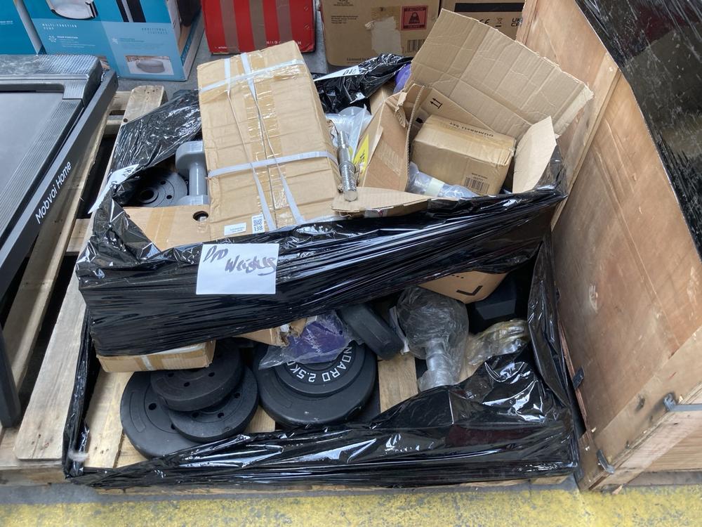 (COLLECTION ONLY) PALLET OF ASSORTED GYM WEIGHTS T