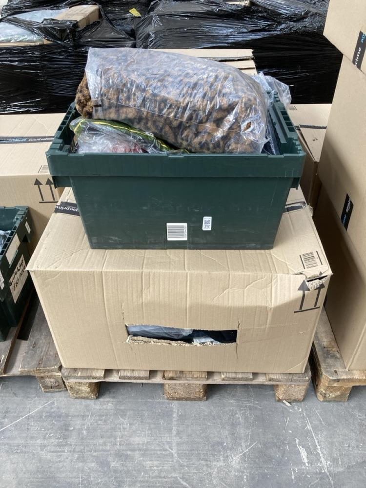 PALLET OF ASSORTED CLOTHING ITEMS TO INCLUDE TOTE 