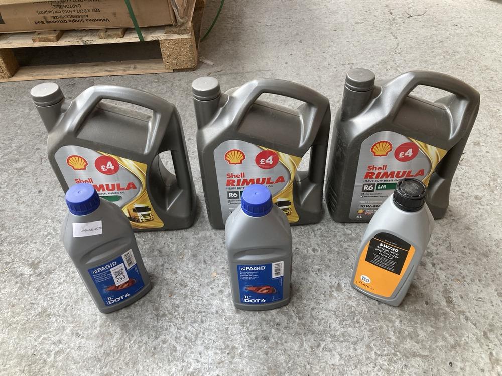 (COLLECTION ONLY) QTY OF ASSORTED OILS & FLUIDS TO