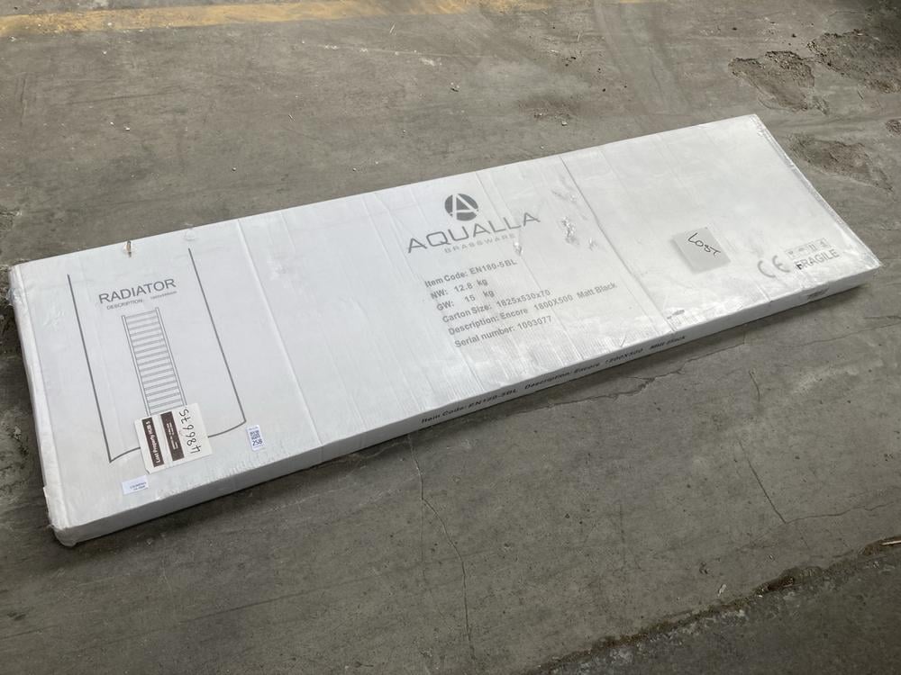 AQUALLA ENCORE 1800 X 500MM RADIATOR IN BLACK: LOC