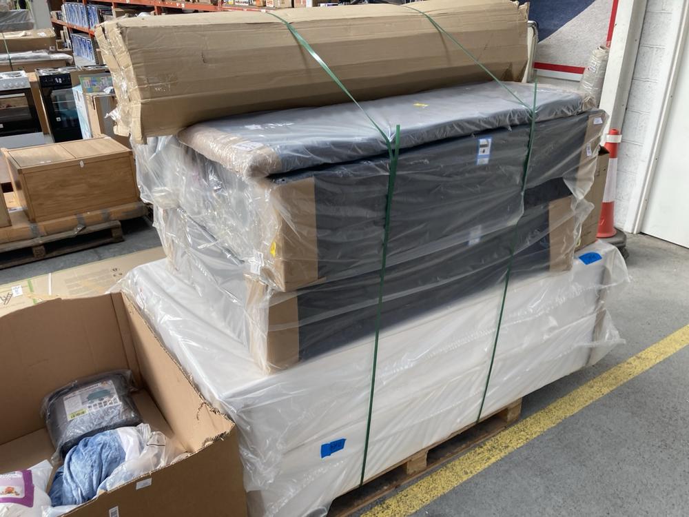 PALLET OF ASSORTED BED COMPONENTS TO INCLUDE DOUBL