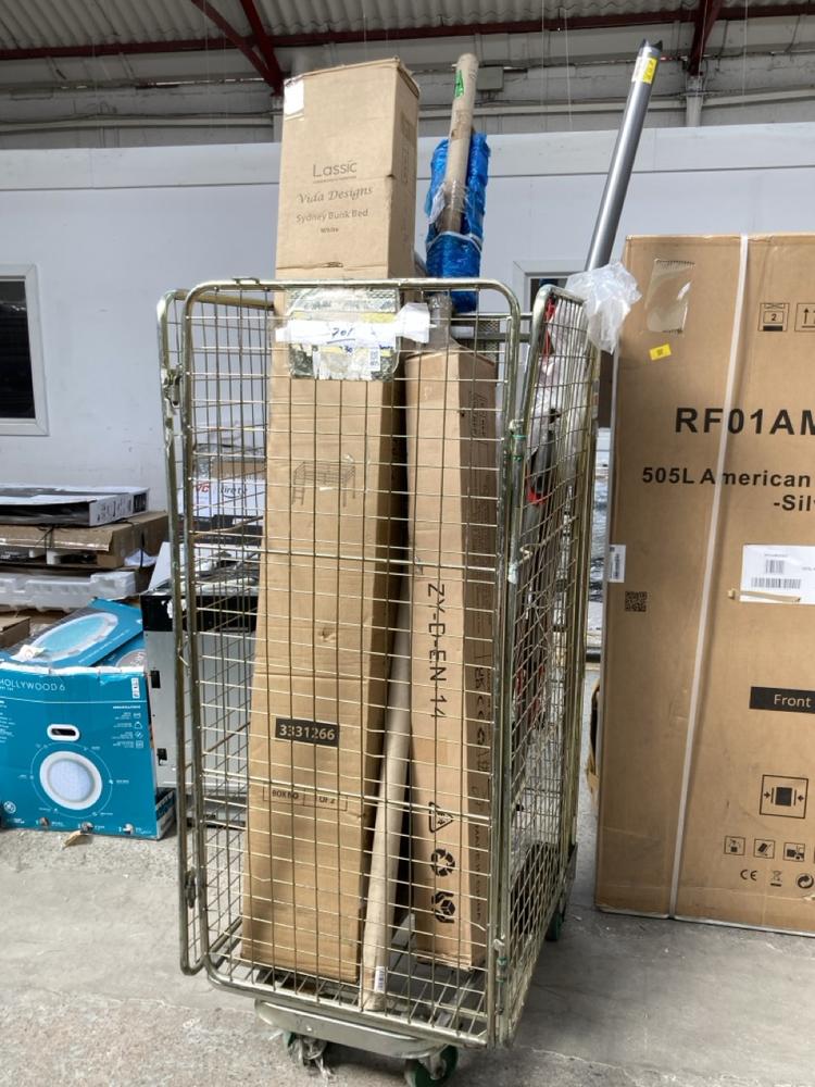 (COLLECTION ONLY) CAGE OF ASSORTED HOUSEHOLD ITEMS