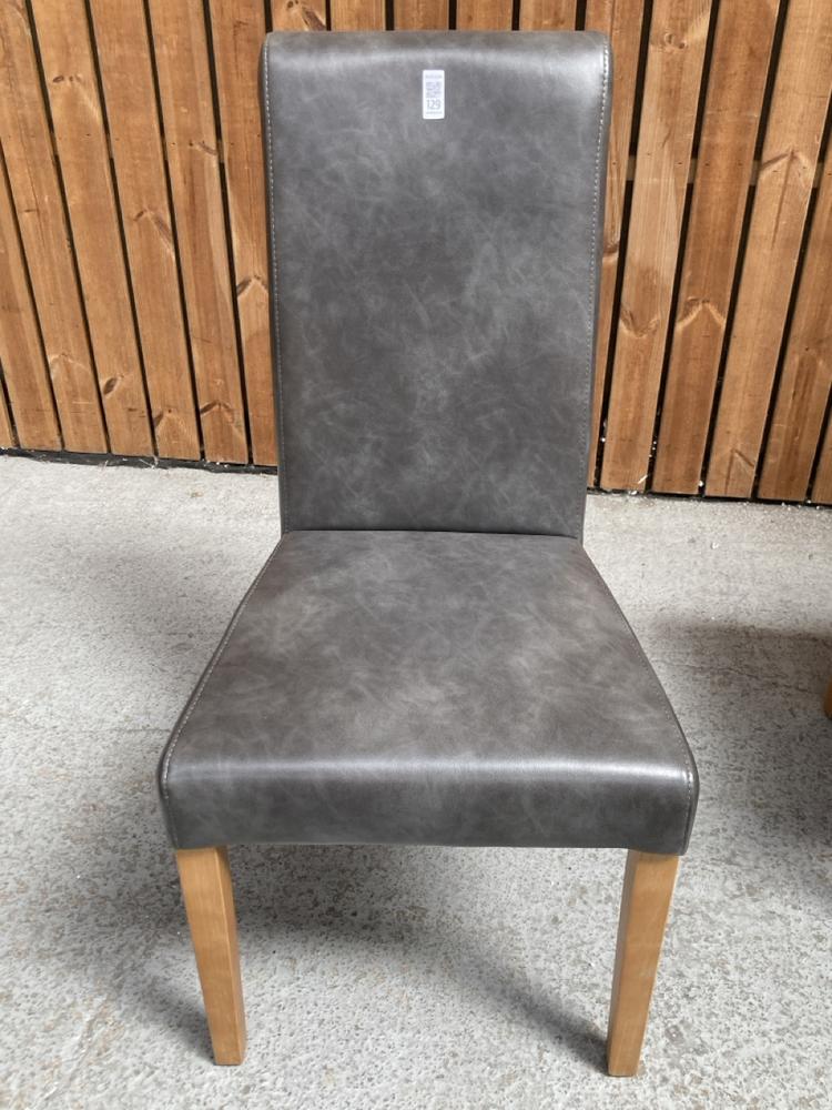OAK FURNITURELAND SCROLL BACK CHAIR IN VINTAGE BLA