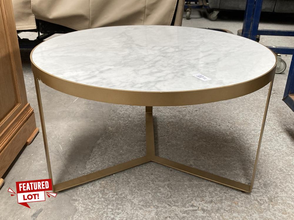 OAK FURNITURELAND TUSCANY MARBLE TOP COFFEE TABLE 