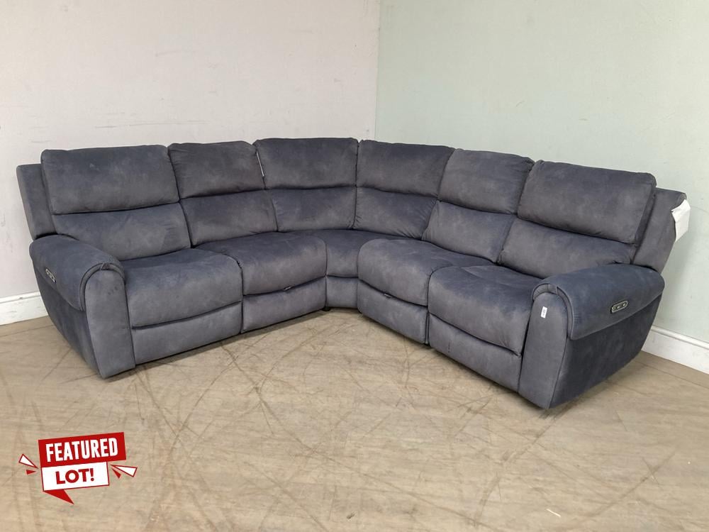 OAK FURNITURELAND EZRA 5 SEATER CORNER POWER RECLI
