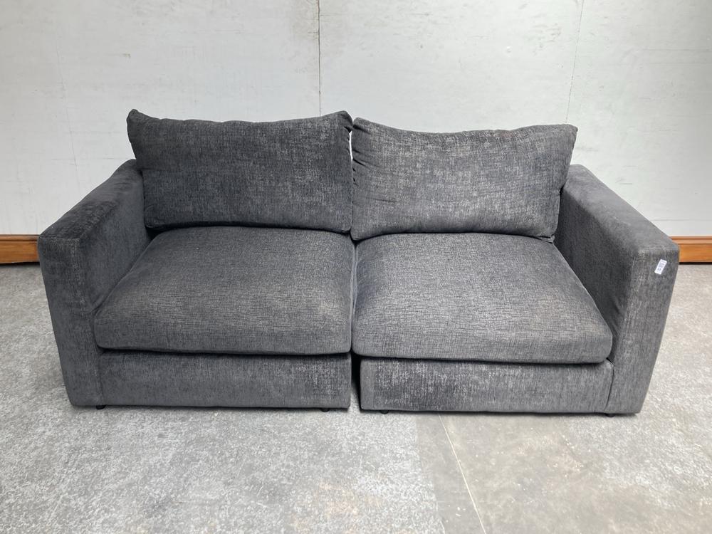OAK FURNITURELAND MALVERN 2 SEATER SOFA IN CHARCOA