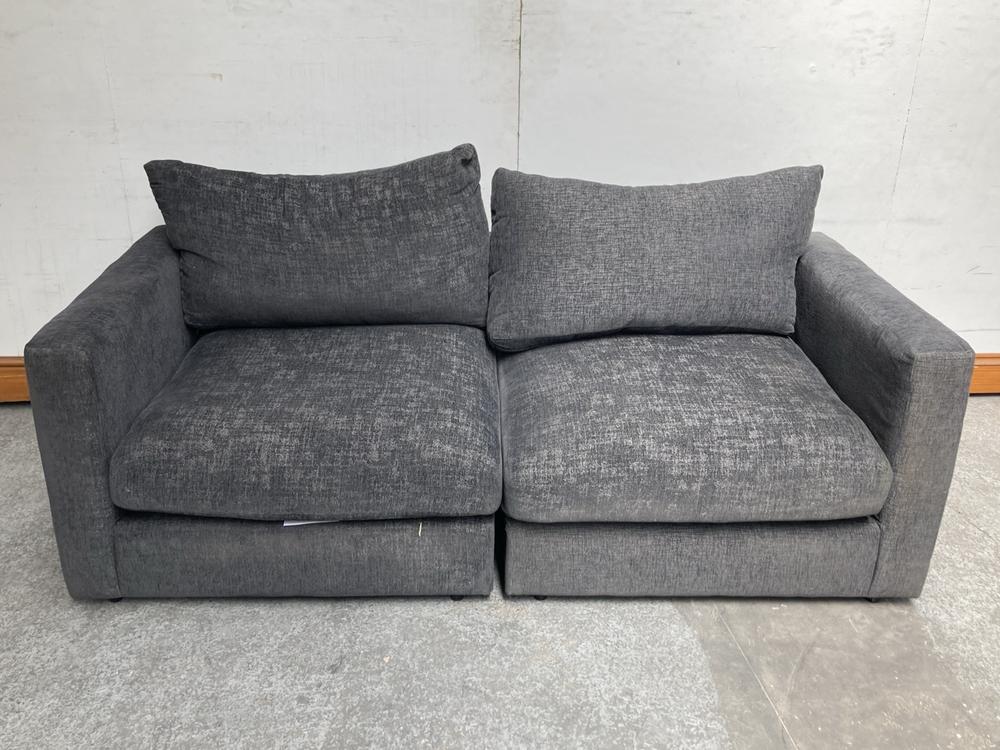 OAK FURNITURELAND MALVERN 2 SEATER SOFA IN CHARCOA